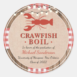 Crawfish Boil School Graduation Party Classic Round Sticker