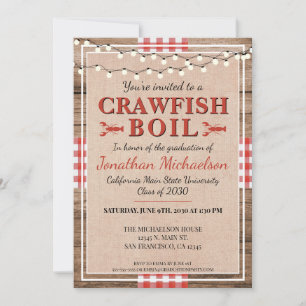 Crawfish Boil School Graduation Party Invitation