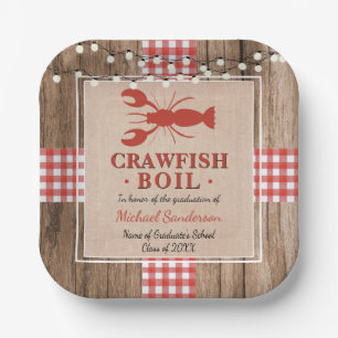 Crawfish Boil School Graduation Party Paper Plates