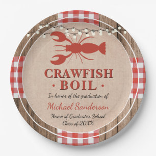 Crawfish Boil School Graduation Party Paper Plates
