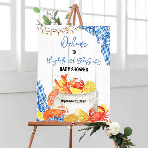Crawfish Boil Seafood Baby Shower Welcome Sign