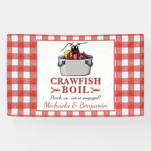 Crawfish Boil Seafood Barbecue Engagement Party Banner