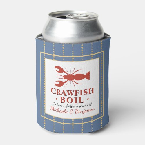 Crawfish Boil Seafood Blue Engagement Party Can Cooler