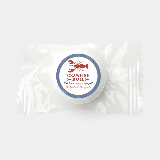 Crawfish Boil Seafood Blue Engagement Party Life Saver® Mints (Front)