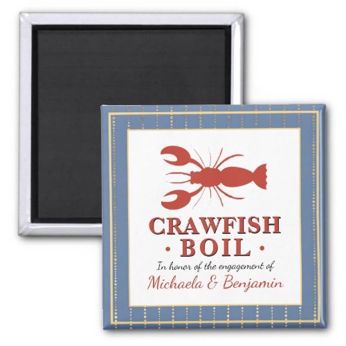 Crawfish Boil Seafood Blue Engagement Party Magnet