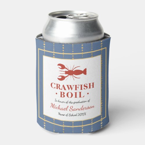 Crawfish Boil Seafood Blue Graduation Party Can Cooler
