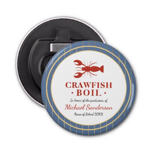 Crawfish Boil Seafood Blue Graduation Party Favor Bottle Opener