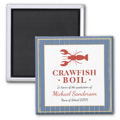 Crawfish Boil Seafood Blue Graduation Party Favor Magnet