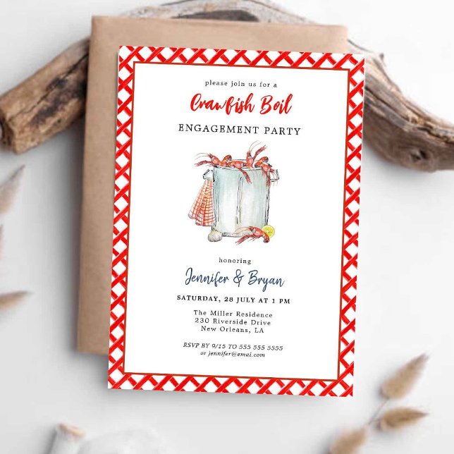 Crawfish Boil Seafood engagement party invitation (Creator Uploaded)