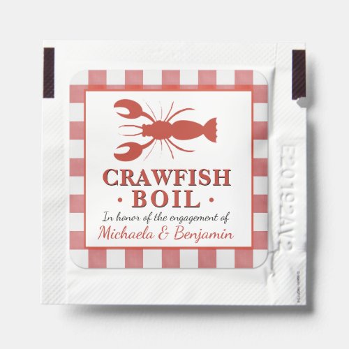 Crawfish Boil Seafood Party Engagement Red Picnic Hand Sanitizer Packet