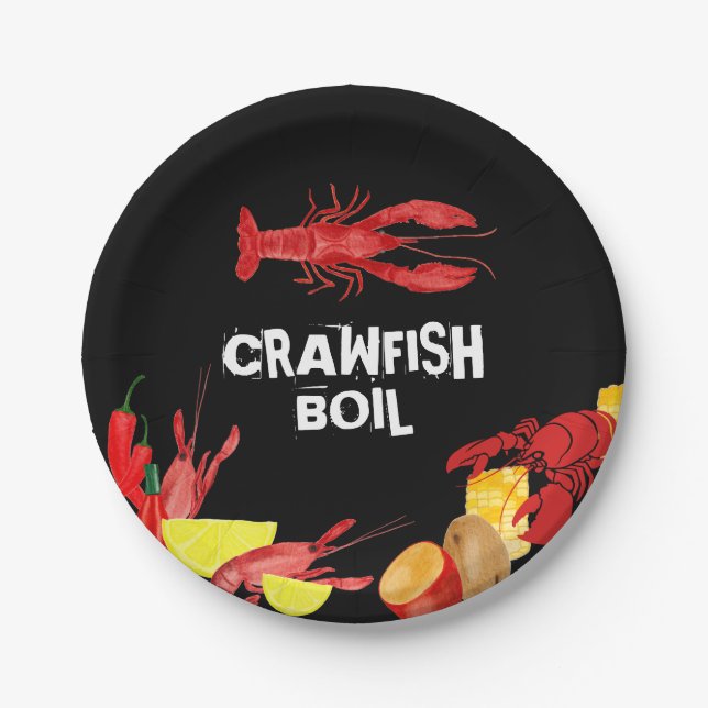 Crawfish Boil Seafood Party  Paper Plates (Front)