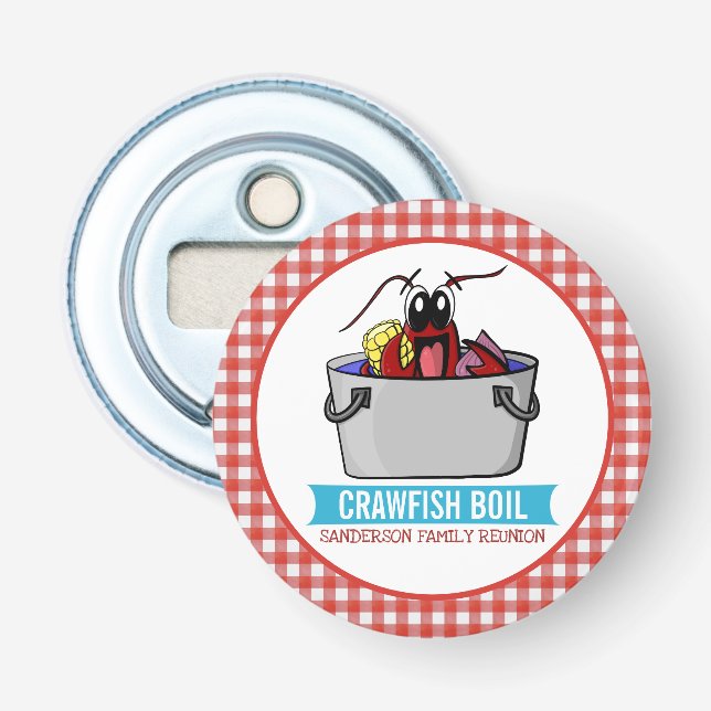 Crawfish Boil Seafood Party Picnic Family Reunion Bottle Opener (Front)