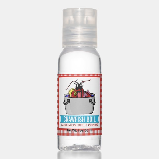 Crawfish Boil Seafood Party Picnic Family Reunion Hand Sanitizer (Front)