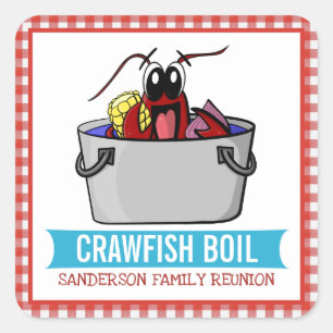 Crawfish Boil Seafood Party Picnic Family Reunion Square Sticker
