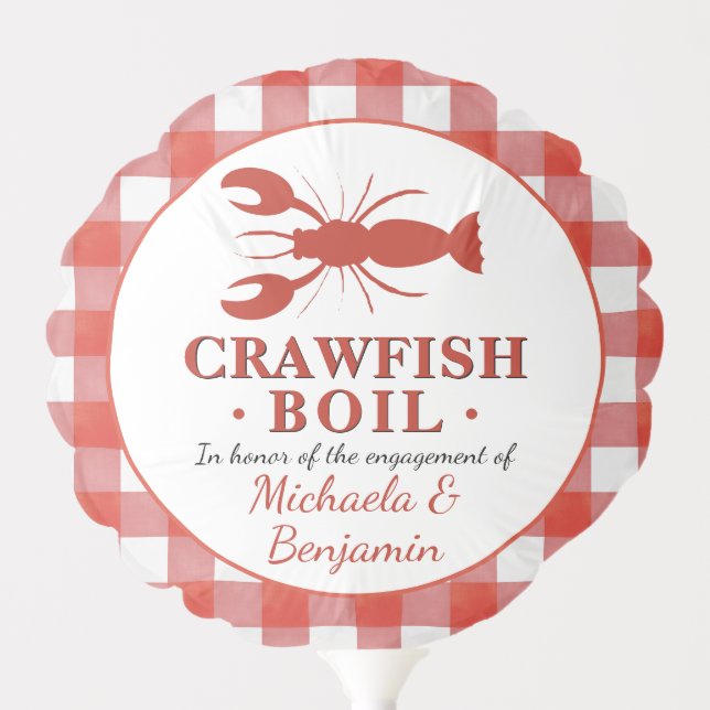 Crawfish Boil Seafood Party Red Picnic Engagement Balloon (Front)