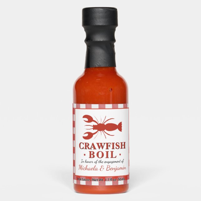 Crawfish Boil Seafood Party Red Picnic Engagement Hot Sauces (Front)