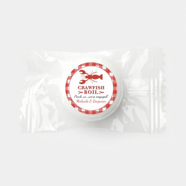 Crawfish Boil Seafood Party Red Picnic Engagement Life Saver® Mints (Front)
