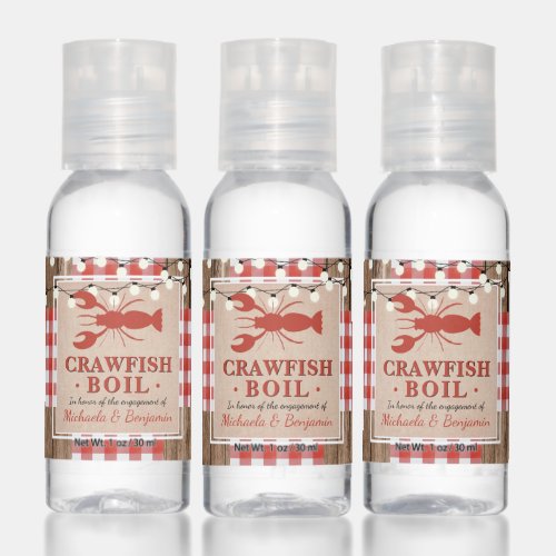 Crawfish Boil Seafood Rustic Engagement Party Hand Sanitizer