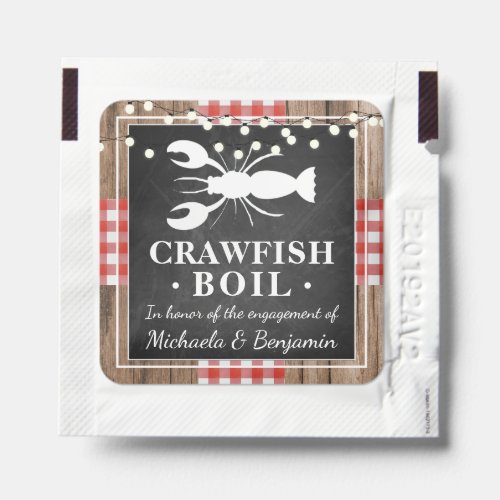 Crawfish Boil Seafood Rustic Engagement Party Hand Sanitizer Packet
