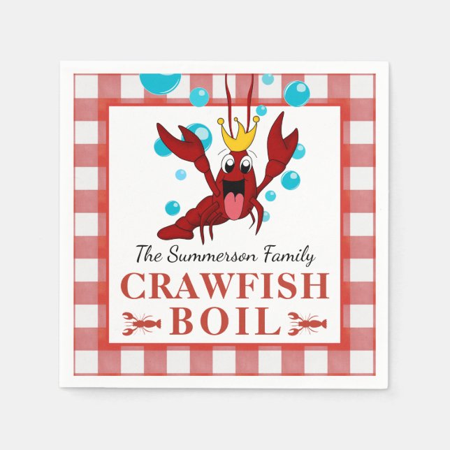 Crawfish Boil Seafood Summer Family Cookout Napkins (Front)
