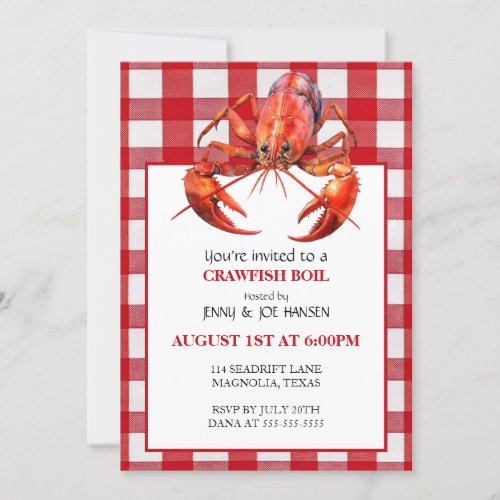 Crawfish Boil Seafood Summer Party Invitation