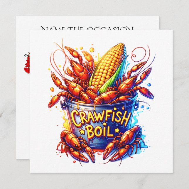 CRAWFISH BOIL - See Back -  Invitation (Front/Back)