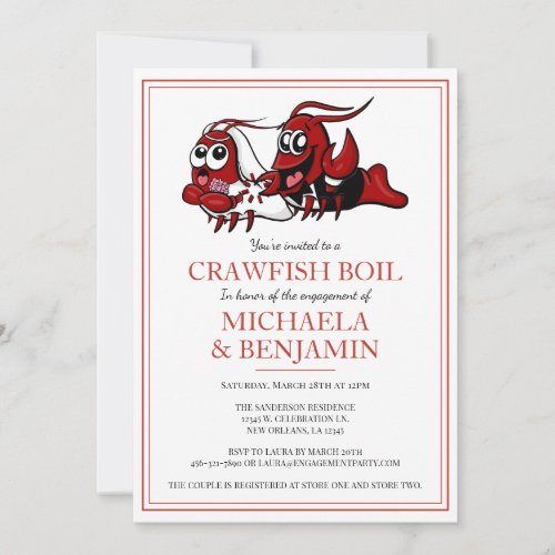 Crawfish Boil Simple Newlywed Engagement Party Invitation
