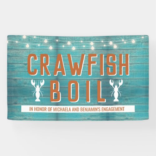 Crawfish Boil Special Event Blue Engagement Party Banner