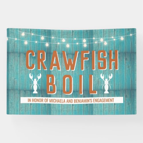 Crawfish Boil Special Event Blue Engagement Party Banner