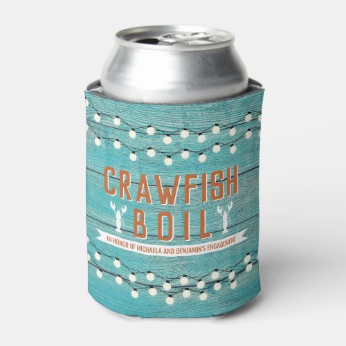 Crawfish Boil Special Event Blue Engagement Party Can Cooler