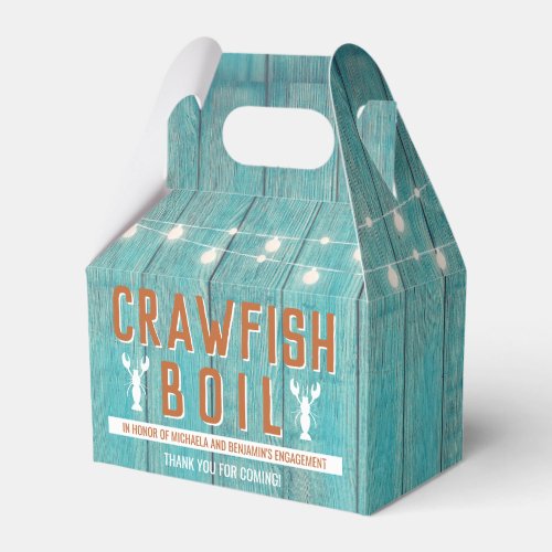 Crawfish Boil Special Event Blue Engagement Party Favor Boxes