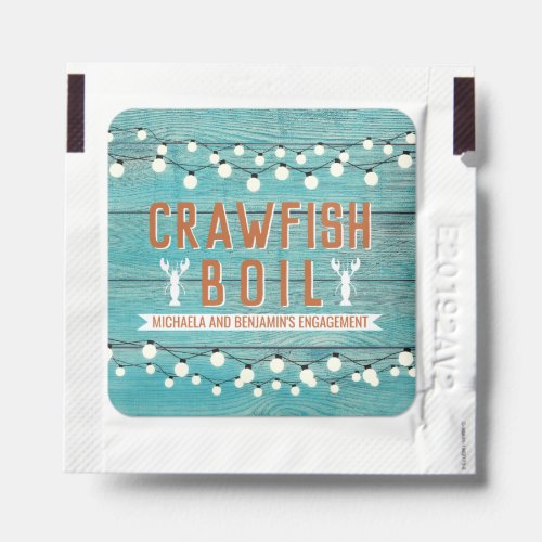 Crawfish Boil Special Event Blue Engagement Party Hand Sanitizer Packet