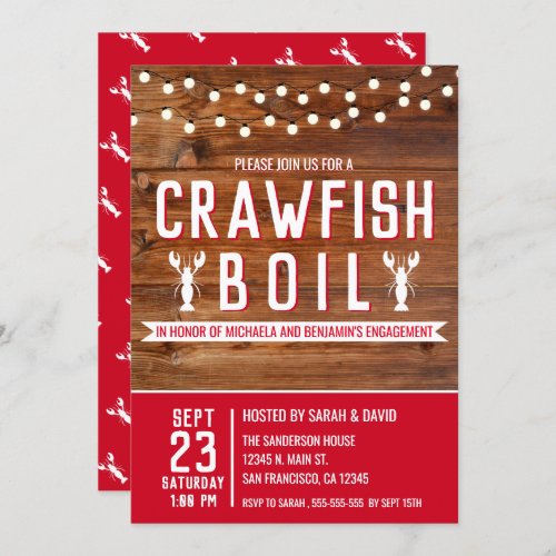 Crawfish Boil Special Event Engagement Party Invitation