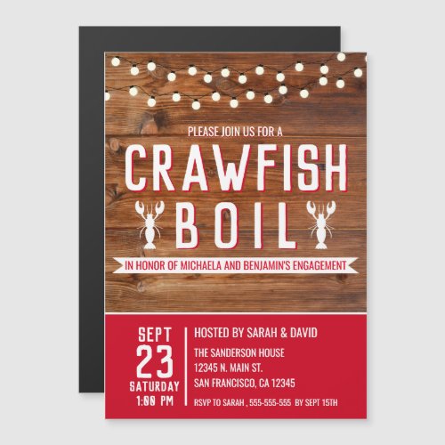 Crawfish Boil Special Event Engagement Party Magnetic Invitation