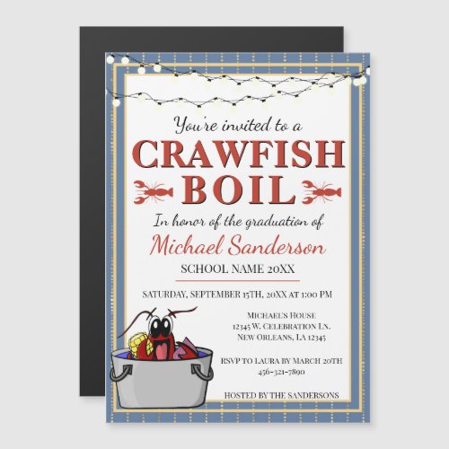 Crawfish Boil Special Event School Graduation Magnetic Invitation