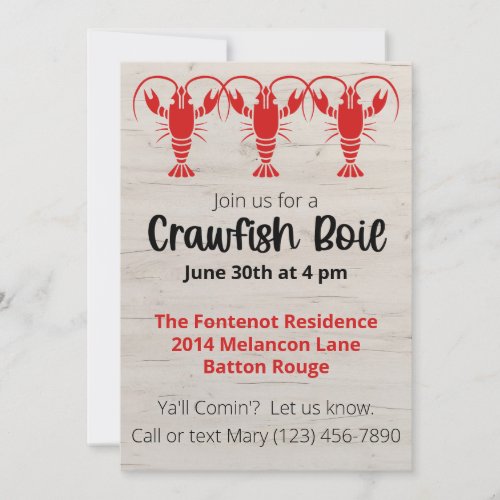 Crawfish Boil Summer Party Invitation