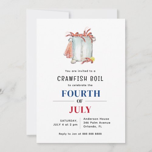 Crawfish Boil Summer party  Invitation