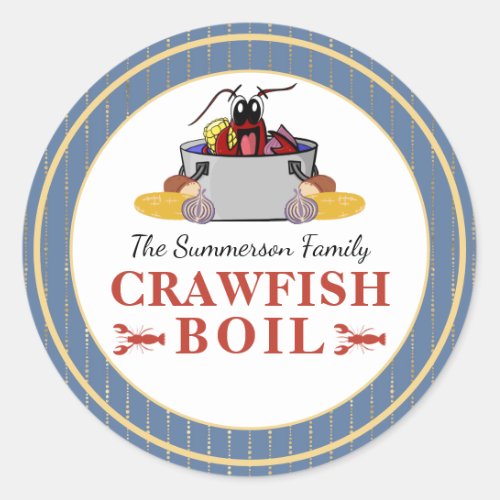 Crawfish Boil Summer Seafood Barbecue Party Classic Round Sticker