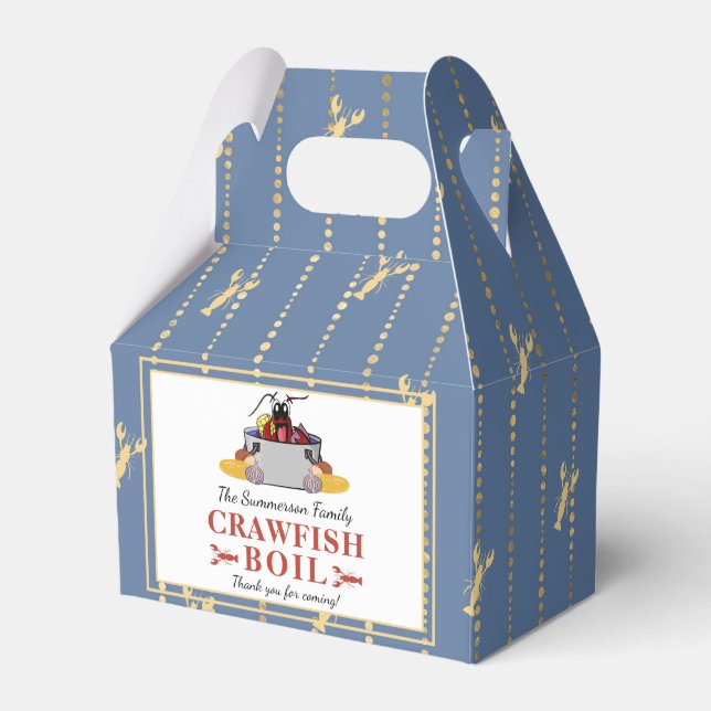 Crawfish Boil Summer Seafood Barbecue Party Favor Boxes (Front Side)