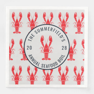 Crawfish Boil Summer Seafood Party Paper Dinner Napkins