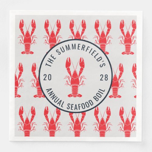 Crawfish Boil Summer Seafood Party Paper Paper Dinner Napkins