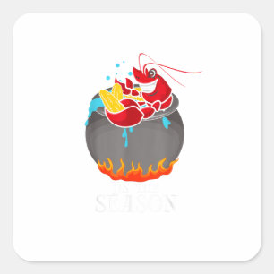 Crawfish Boil Tis The Season Crawdaddy Crayfish Fu Square Sticker