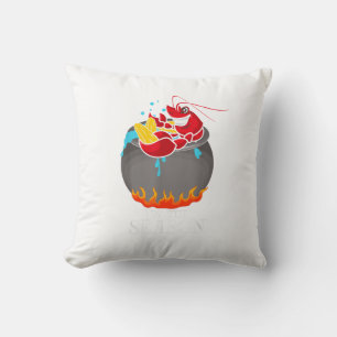 Crawfish Boil Tis The Season Crawdaddy Crayfish Fu Throw Pillow