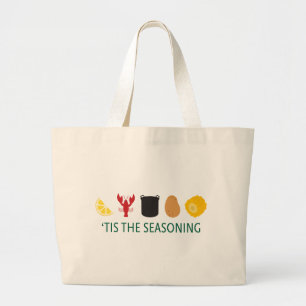 Crawfish Boil Tis the Seasoning Large Tote Bag