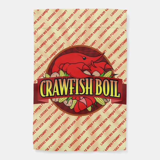 Crawfish Boil Weatherproof Garden Flag (Back)