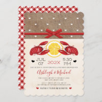 Crawfish Boil Wedding Shower Couples Monogram Invi