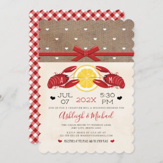 Crawfish Boil Wedding Shower Couples Monogram Invi Invitation