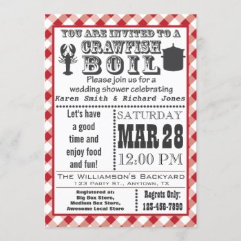 Crawfish Boil Wedding Shower Party Invitation 2 by aaronsgraphics at Zazzle