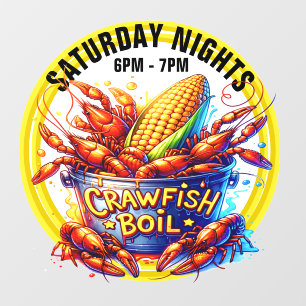 CRAWFISH BOIL  WINDOW CLING