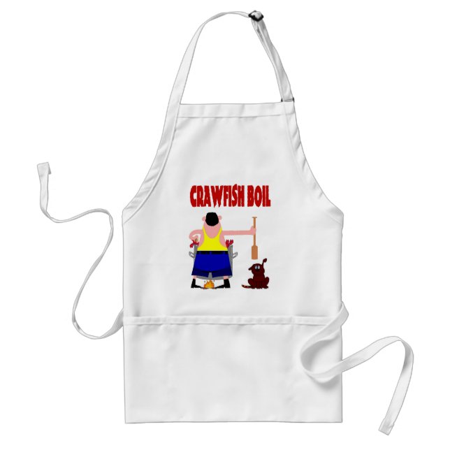 Crawfish Boil with Dog Adult Apron (Front)